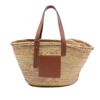 Loewe Pre-owned Raffia Shoulder Bag - Dames - Vintage Shopper - Beige - ONE Size - Leer - Vintage