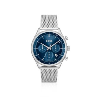 BOSS Mesh-bracelet chronograph watch with blue dial