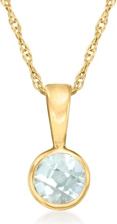 RS Pure by Ross-Simons Aquamarine Pendant Necklace in 14kt Yellow Gold