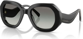 Giorgio Armani 0ar8248 Oversized Geometric Black Sunglasses with Gold Accents