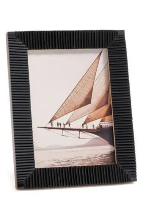 Zodax Nubia Ribbed 6.5 x 8.5 Photo Frame in Black at Nordstrom Rack