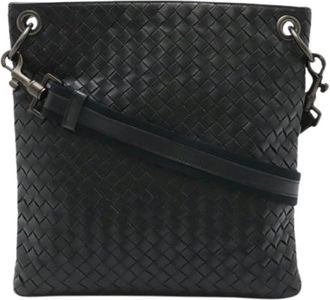 Bottega Veneta Pre-owned Cross Body Bags, male, Black, Size: ONE SIZE Pre-owned Vintage Intrecciato Shoulder Bag