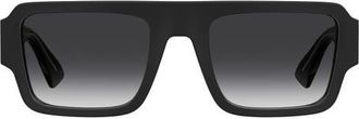 Moschino 54mm Gradient Flat Top Sunglasses in Black/Dark Grey Sf at Nordstrom