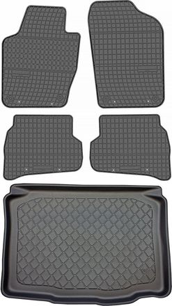 OEM Seat Ibiza Iv (6j) Hatchback De 05.2008 A 05.2017. Juego: Alfombrillas De Goma Para Coche + Alfombrilla Para Maletero