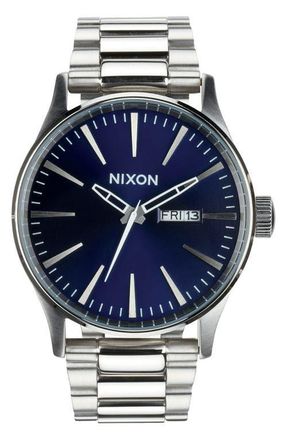 Nixon Sentry Bracelet Watch, 42mm in Blue Sunray at Nordstrom