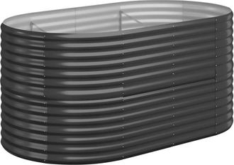 vidaXL Vidaxl - Jardinera Arriate Acero Galvanizado Antracita 152x80x68 Cm