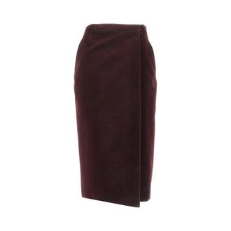 Saint Laurent Midi velvet wrap skirt Woman 38