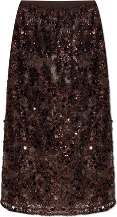 Baum Und Pferdgarten Shania Paillettenrok - Dames - Midirokken - Bruin - L - Pailletten - Rokken