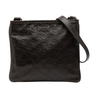 Gucci Pre-owned Leren Crossbody Tas - Dames - Pre-owned - Bruin - Maat: ONE Size Leer