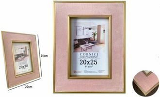 Trade Shop Trade Shop - Cornice Per Foto Portafoto Poster Quadri Tele 20 X 25cm Rosa Con Bordi Oro 70318