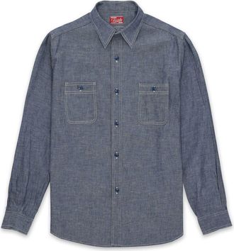 Fortela Otero Chambray Shirt in Blue at Nordstrom, Size X-Large