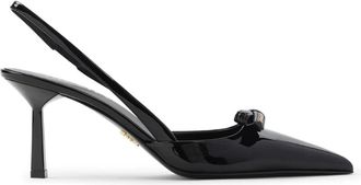 Prada Pumps, female, Black, Size: 8 1/2 US Calf Leather Pumps