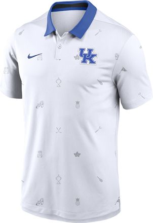 Nike Kentucky Vapor Pattern Nike Mens Dri-FIT College Polo in White | 00HT062NNKY-RNS