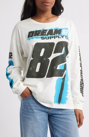Daydreamer Dream Supply Co. Long Sleeve Cotton Graphic T-Shirt in Vintage White at Nordstrom, Size X-Small