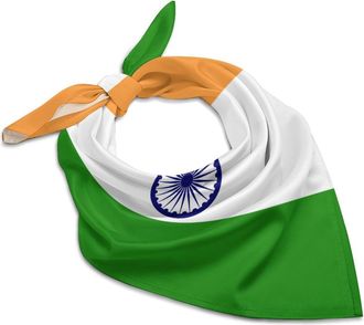 Generic India Flag Print Womens Fashion Scarf - Lightweight Bandanas Kerchief Lightweight Breathable Versatile Silk Satin Wrap for All Occasions