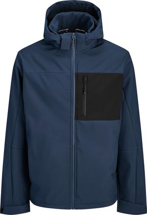 Jack & Jones Plus Size Softshelljacke JJNORTH SOFTSHELL JACKET PLS, Herren, Gr. 4XL, navy blazer, Web, Obermaterial: 100% Polyester, JACK & JONES PLUSSIZE, unifarben, regula