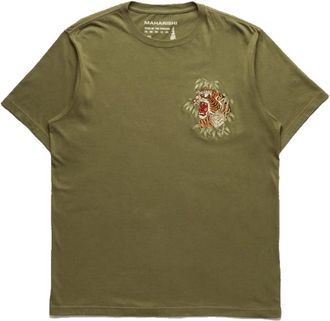 maharishi Bamboe Tijger Tee Groen Korte Mouw - Heren - T-shirts - Groen - XL - Bamboe - Tops