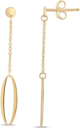 Tresorra 14K Yellow Gold Oval Chain Drop Earrings
