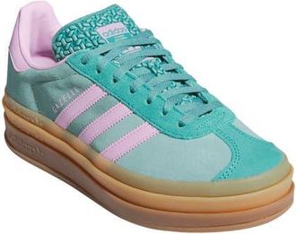 adidas Gazelle Bold Platform Sneaker in Powder Teal/Lilac/Pure Teal at Nordstrom, Size 10.5
