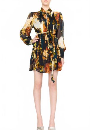 Christy Lynn Micah Long Sleeve Floral Mini Dress In Amber Glow