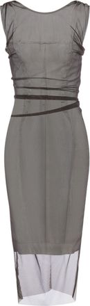 Maison Margiela Grey Stretch Tulle Viscose Taffeta Midi Dress