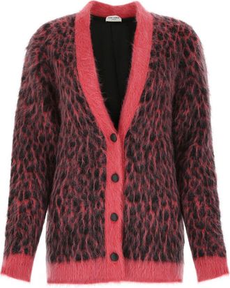 Saint Laurent Leopard Knitted Cardigan