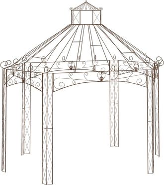 vidaXL Pavilio De Jard&iacute;n 400x258x378 Cm De Hierro Marr&oacute;n Antiguo - 204851
