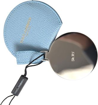 Dolce & Gabbana Womens Light Blue Calfskin Leather Mirror Holder Accessory