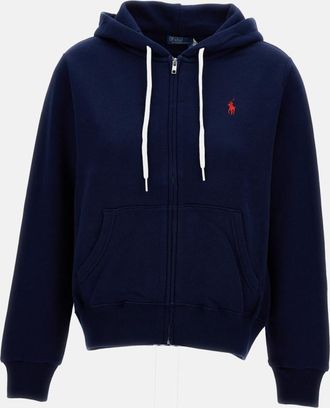Ralph Lauren Navy Blue Logo Zip-Up Hoodie