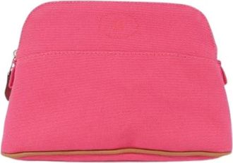 Herm&egrave;s Pre-owned Clutches, female, Red, Size: ONE SIZE Pre-owned Bolide Mini Canvas Pouch