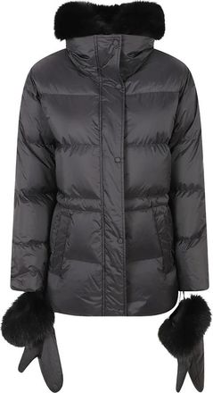 Yves Salomon Doudoune 72cm - Dames - Winterjassen - Zwart - S - Jassen