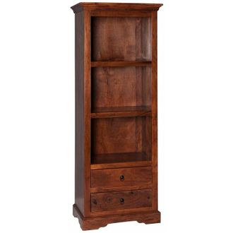 Massivmoebel24 scaffale in legno di Acacia 68x44x178 nougat laccato oxford 1009