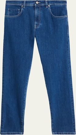 Cesare Attolini Mens Dark-Wash Denim Slim Straight-Leg Jeans