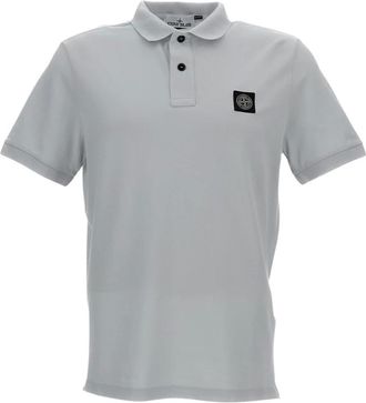Stone Island Polo Shirts, male, Gray, Size: M Slim Polo Shirt