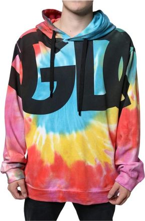 Dolce & Gabbana Tie Dye Hoodie van Katoen met Logo - Heren - Hoodies - Veelkleurig - L - Katoen - Hoodies & sweatvesten