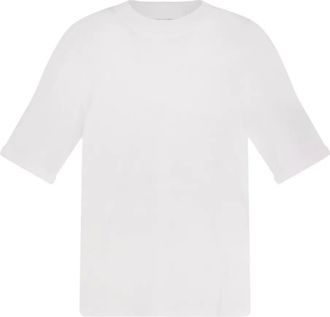 Brunello Cucinelli T-shirt girocollo e orlo a coste - Bianco