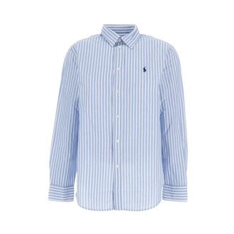 Polo Ralph Lauren Shirts, female, Blue, S, Vertical Stripe Sport-cut Shirt