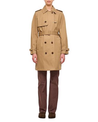 Fay Double-Breasted Trench Coat With Adjustable Straps And Classic Design