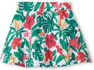 Hatley Kids Tropical Floral Print Cotton Skort in White at Nordstrom, Size 4T