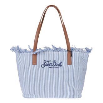 MC2 Saint Barth Tote Bags, female, Blue, Size: ONE SIZE City Bag Fringe