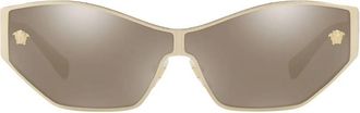 Versace Light Brown Mirror Gold Cat Eye Ladies Sunglasses VE2205 12525A 67
