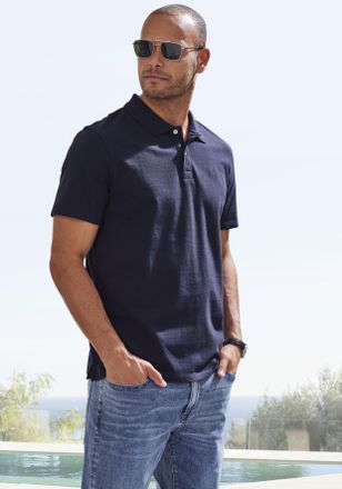 John Devin Poloshirt JOHN DEVIN, Herren, Gr. S (44/46), blau (navy), Piqu&eacute;, Obermaterial: 100% Baumwolle, unifarben, Basic normal, Rundhals, abgesteppte Kante, S
