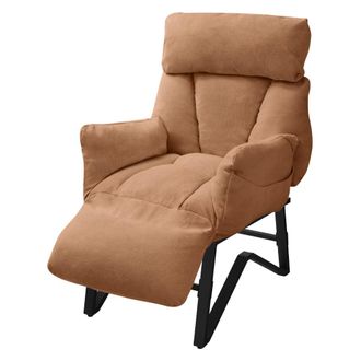 ML Design Sill&oacute;n de relax reclinable marr&oacute;n ajustable tapizado con funda de lino