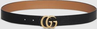 Gucci Reversible GG Marmont Belt, Black, Leather
