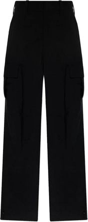 Bottega Veneta Pantalone - Dames - Wijde Broeken - Zwart - 2XS - Wol - Broeken