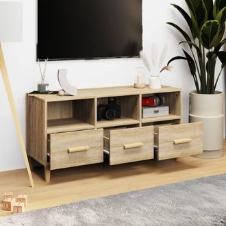 Berkfield Home TV Cabinet Sonoma Oak 102x36x50 cm Engineered Wood in Brown | Size: 102 x 36 x 50 cm