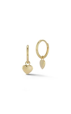 Ember Fine Jewelry 14K Gold Heart Charm Huggie Earrings