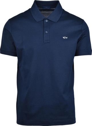 Paul & Shark Blue Cotton Embroidered Polo Shirt