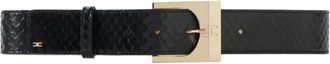Elisabetta Franchi Ct 43S67E2 High-waist Riem - Dames - Riemen - Zwart - L - Leer - Accessoires