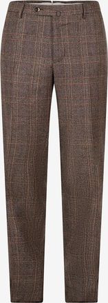 Pantaloni Torino Karierte Slim-Fit-Hose aus Wolle